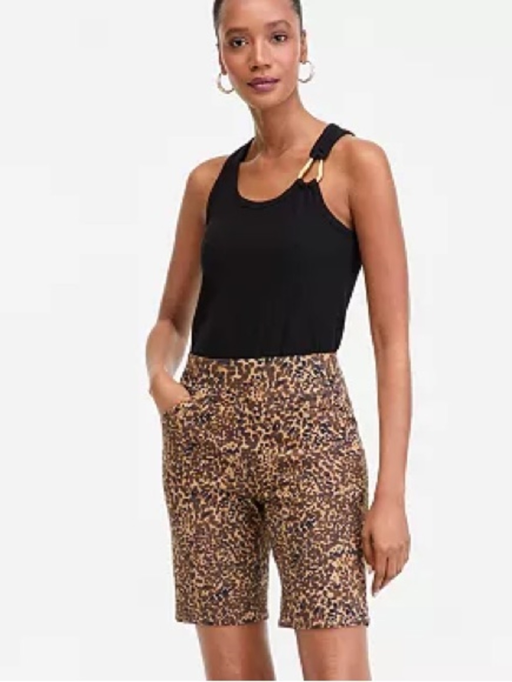 INC International Concepts Animal Printed Pull-On Bermuda Shorts Size 4